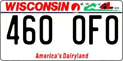 WI license plate 460OFO