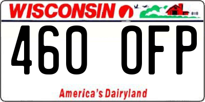 WI license plate 460OFP