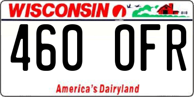 WI license plate 460OFR