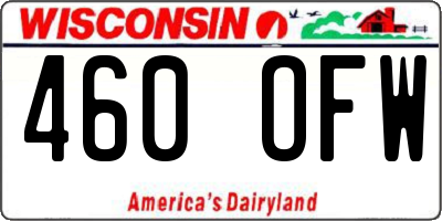 WI license plate 460OFW