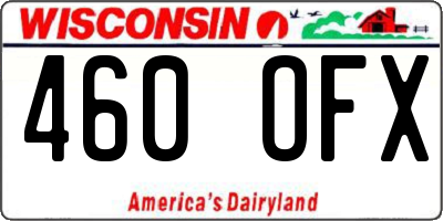 WI license plate 460OFX