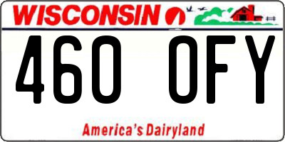 WI license plate 460OFY