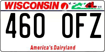WI license plate 460OFZ