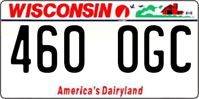 WI license plate 460OGC