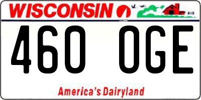 WI license plate 460OGE