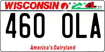 WI license plate 460OLA