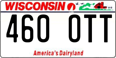 WI license plate 460OTT
