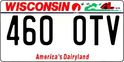 WI license plate 460OTV