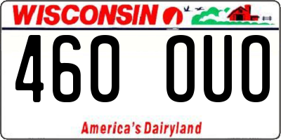 WI license plate 460OUO