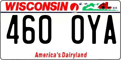 WI license plate 460OYA