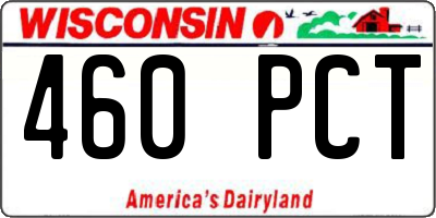 WI license plate 460PCT