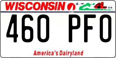WI license plate 460PFO