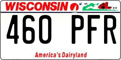 WI license plate 460PFR