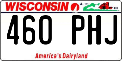 WI license plate 460PHJ