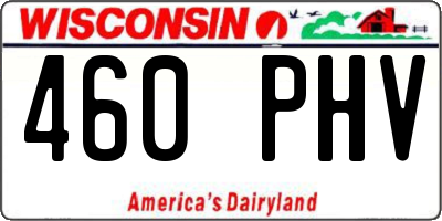 WI license plate 460PHV