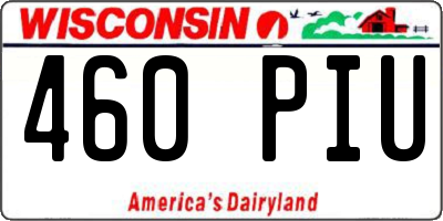 WI license plate 460PIU