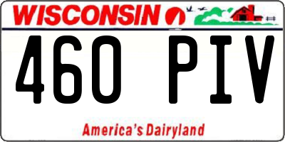 WI license plate 460PIV