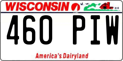 WI license plate 460PIW