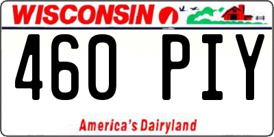 WI license plate 460PIY
