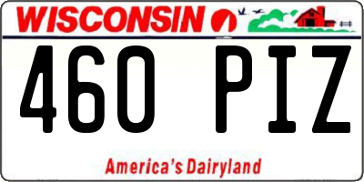 WI license plate 460PIZ