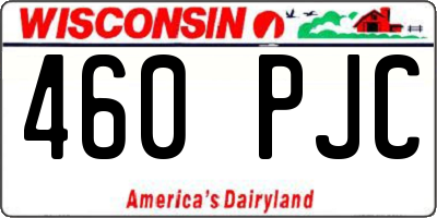 WI license plate 460PJC