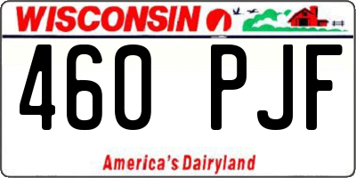 WI license plate 460PJF