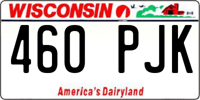 WI license plate 460PJK