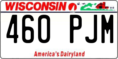 WI license plate 460PJM