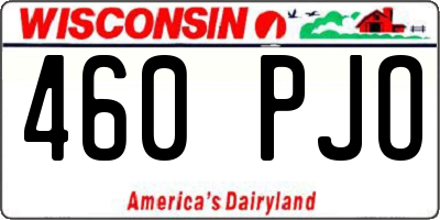 WI license plate 460PJO