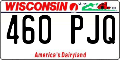 WI license plate 460PJQ