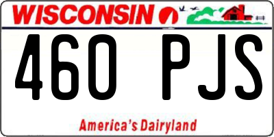 WI license plate 460PJS