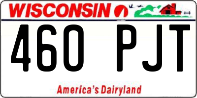WI license plate 460PJT