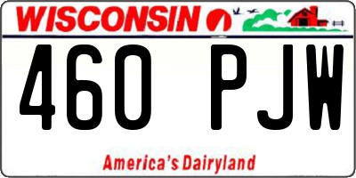 WI license plate 460PJW