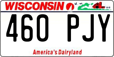 WI license plate 460PJY
