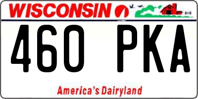 WI license plate 460PKA