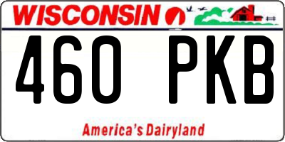 WI license plate 460PKB