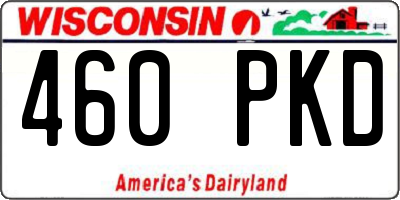 WI license plate 460PKD