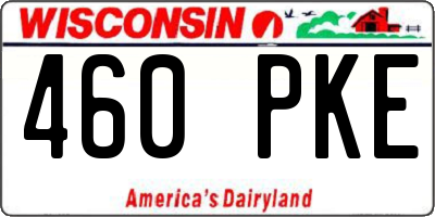 WI license plate 460PKE