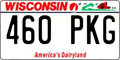WI license plate 460PKG