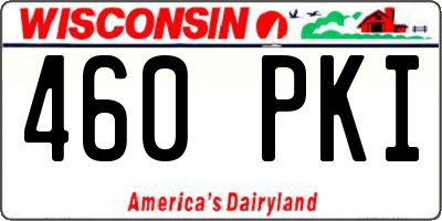 WI license plate 460PKI