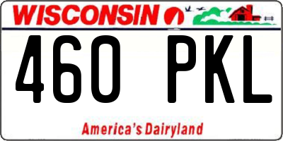WI license plate 460PKL