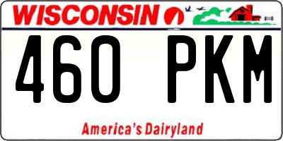 WI license plate 460PKM