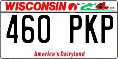 WI license plate 460PKP