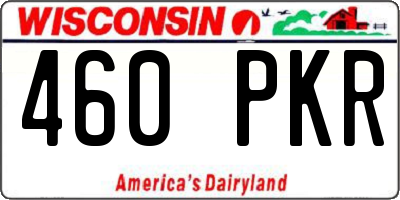 WI license plate 460PKR
