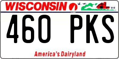 WI license plate 460PKS