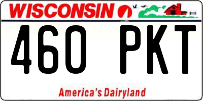 WI license plate 460PKT