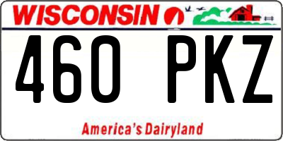 WI license plate 460PKZ
