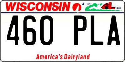 WI license plate 460PLA
