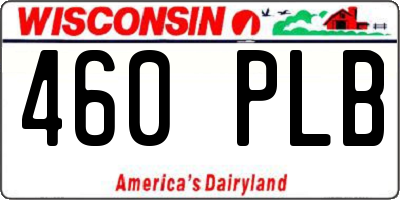 WI license plate 460PLB