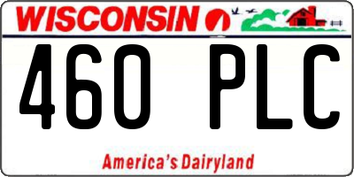 WI license plate 460PLC